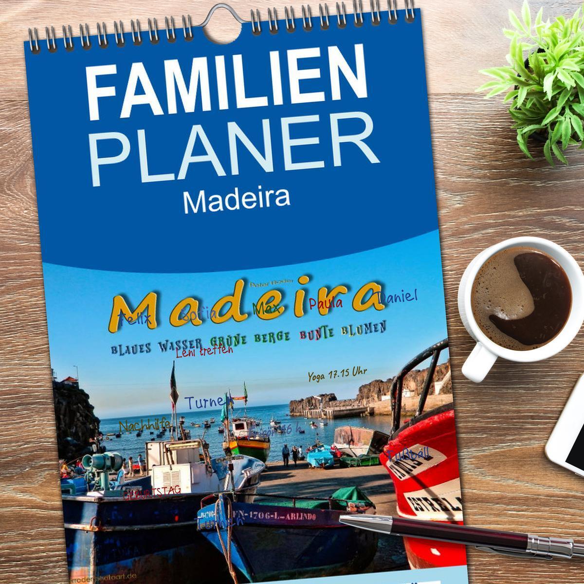 Bild: 9783457106563 | Familienplaner 2025 - Madeira - blaues Wasser, grüne Berge, bunte...