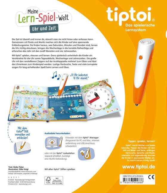 Bild: 9783473492886 | tiptoi® Uhr und Zeit | Heike Tober | Buch | Spiralbindung | 16 S.