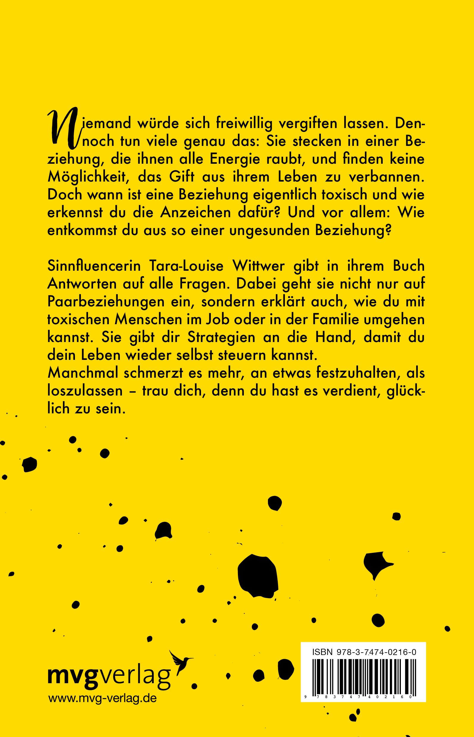 Rückseite: 9783747402160 | Du bist Gift für mich | Tara-Louise Wittwer | Taschenbuch | 208 S.