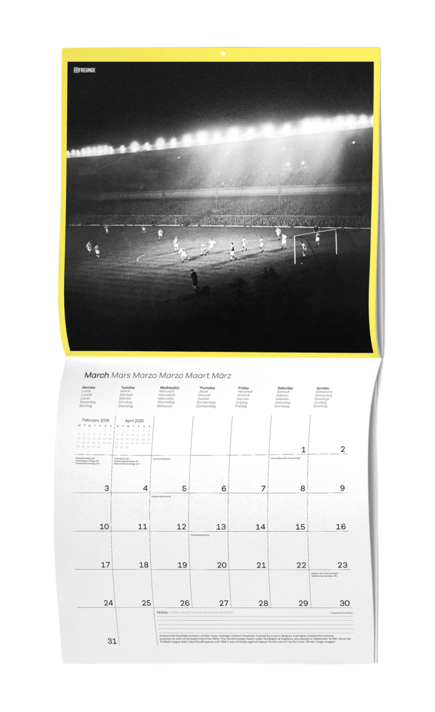 Bild: 4002725995223 | 11FREUNDE - Let There Be Light! 2025, Fußballstadienkalender im...