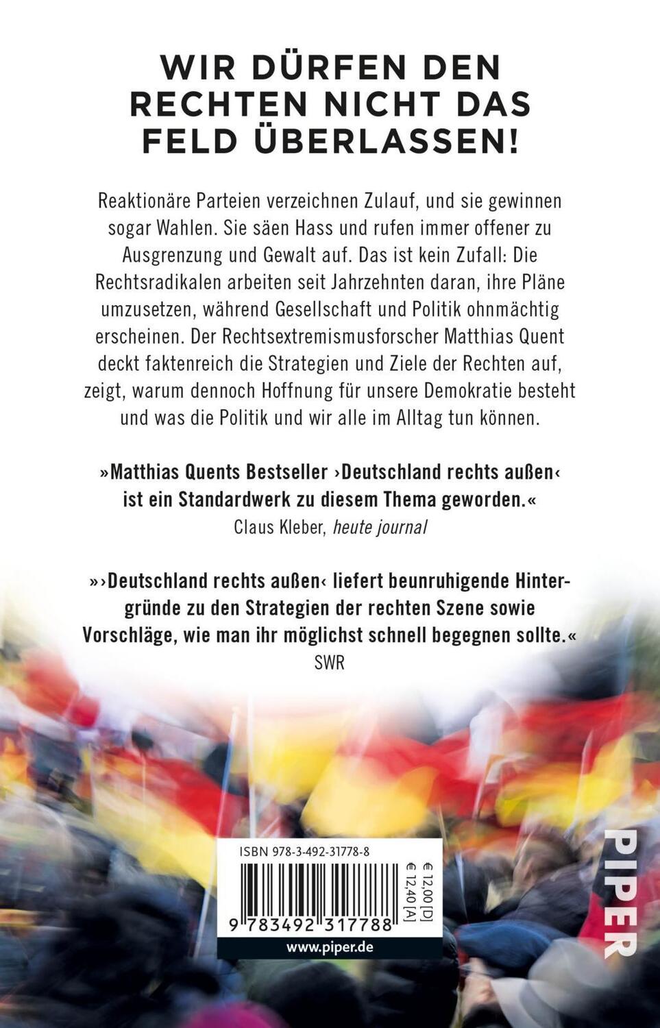 Rückseite: 9783492317788 | Deutschland rechts außen | Matthias Quent | Taschenbuch | 320 S.