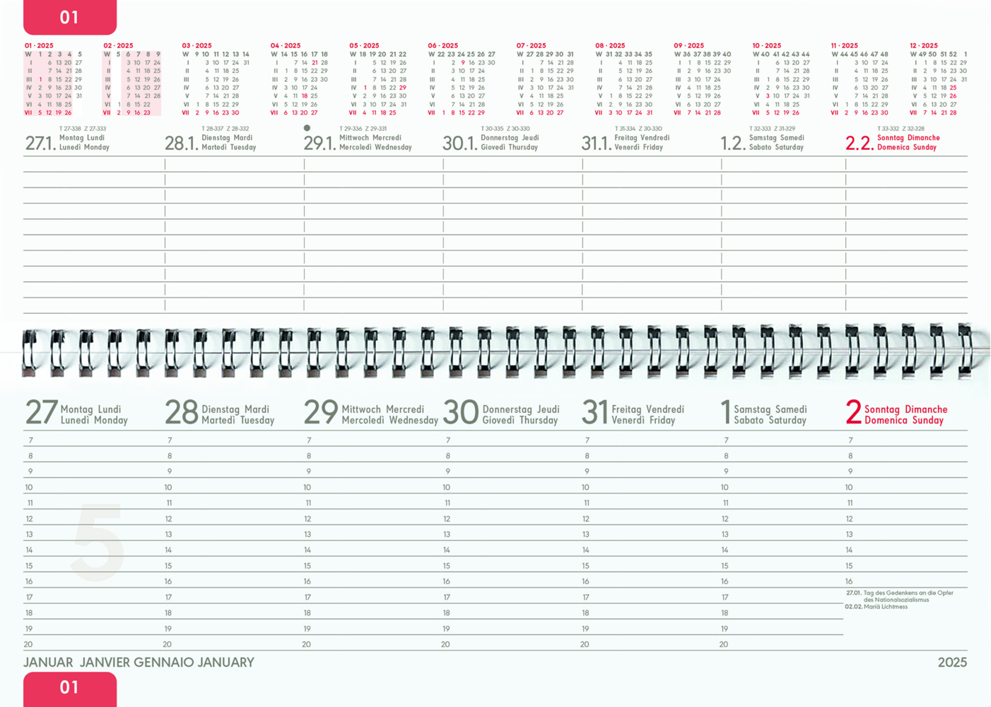 Bild: 4006928025985 | Zettler - Tisch-Querkalender 2025 aurum, 29,7x13,5cm, Bürokalender...