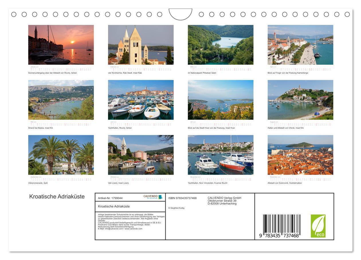 Bild: 9783435737468 | Kroatische Adriaküste (Wandkalender 2025 DIN A4 quer), CALVENDO...