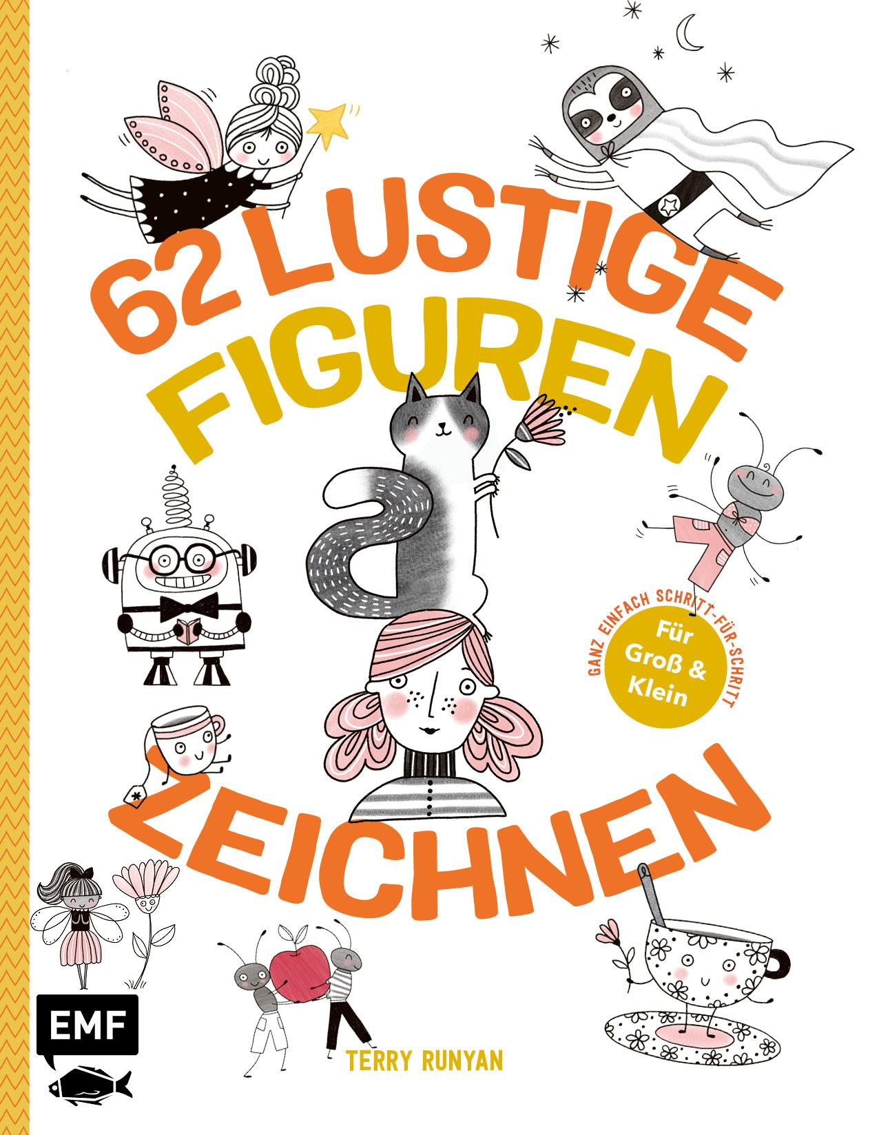 Cover: 9783745906783 | 62 lustige Figuren zeichnen - Für Groß und Klein! | Terry Runyan