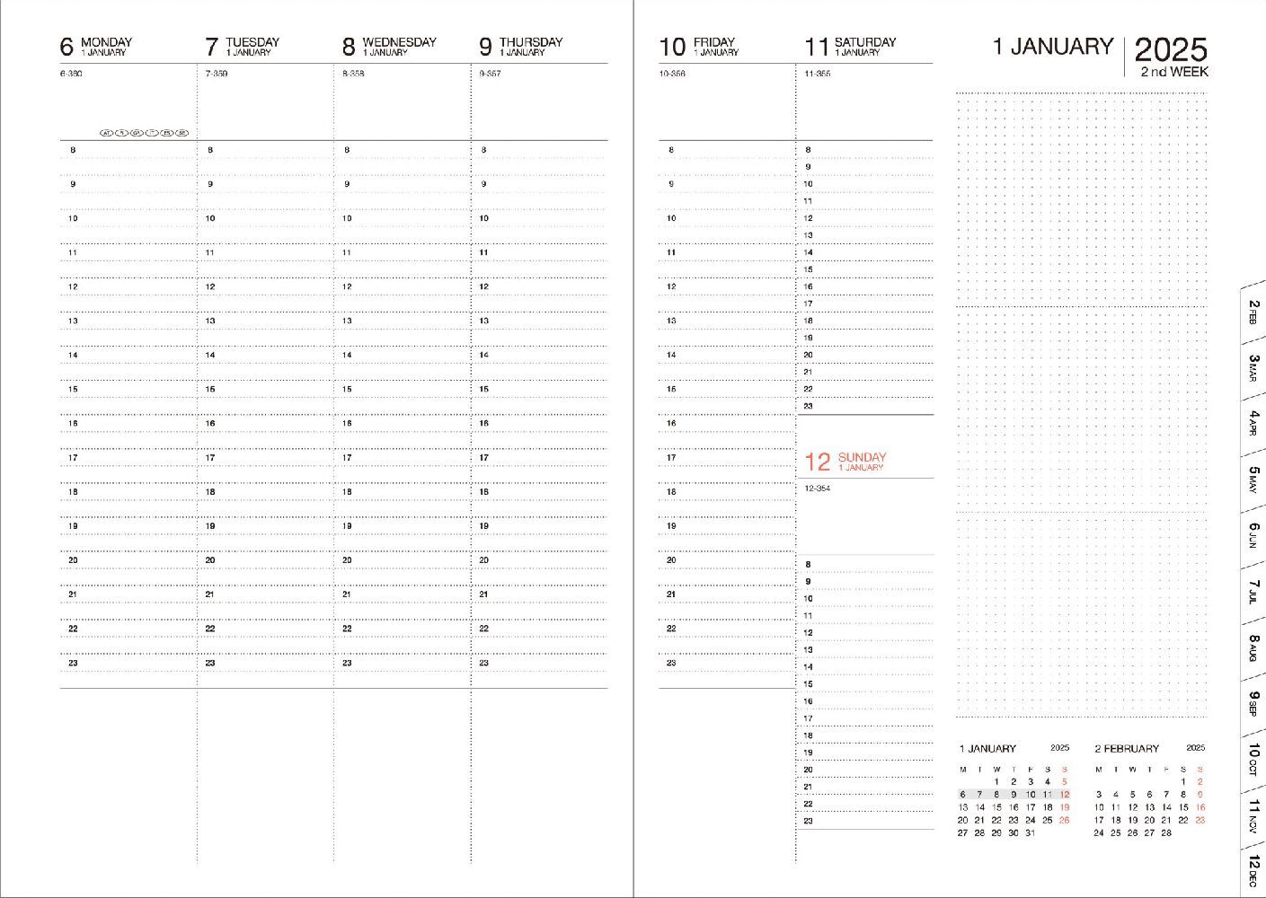 Bild: 4550045128000 | MARK'S 2024/2025 Taschenkalender A5 vertikal, Mountain, Green | Inc