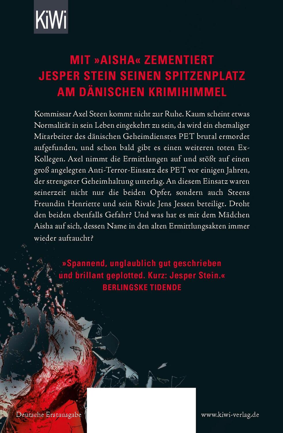 Rückseite: 9783462050783 | Aisha | Jesper Stein | Taschenbuch | Axel Steen ermittelt | 555 S.