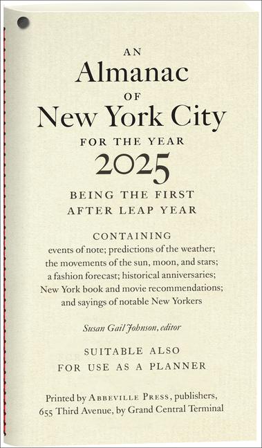 Cover: 9780789254719 | An Almanac of New York City for the Year 2025 | Susan Gail Johnson