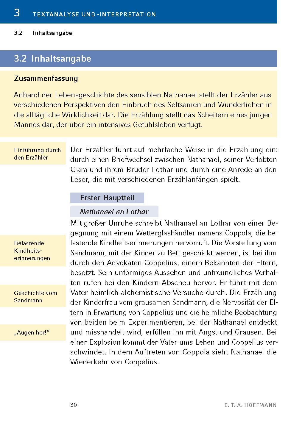 Bild: 9783804420724 | Der Sandmann - Textanalyse und Interpretation | Hoffmann | Taschenbuch