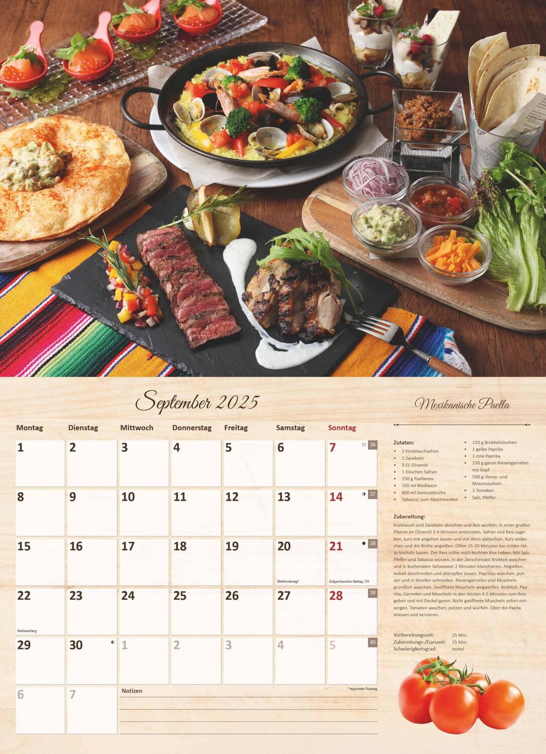 Bild: 4251732344610 | Culinaria - Der große Küchenkalender 2025 - Bildkalender 42x29 cm...