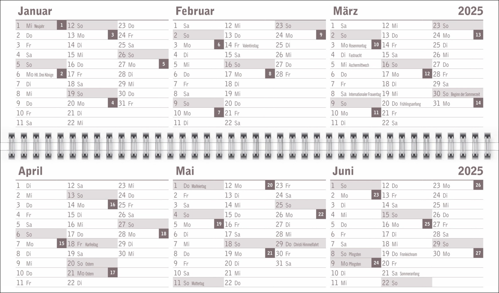 Bild: 9783756406487 | Großdruck Wochenquerplaner 2025 | Kalender | Spiralbindung | 128 S.