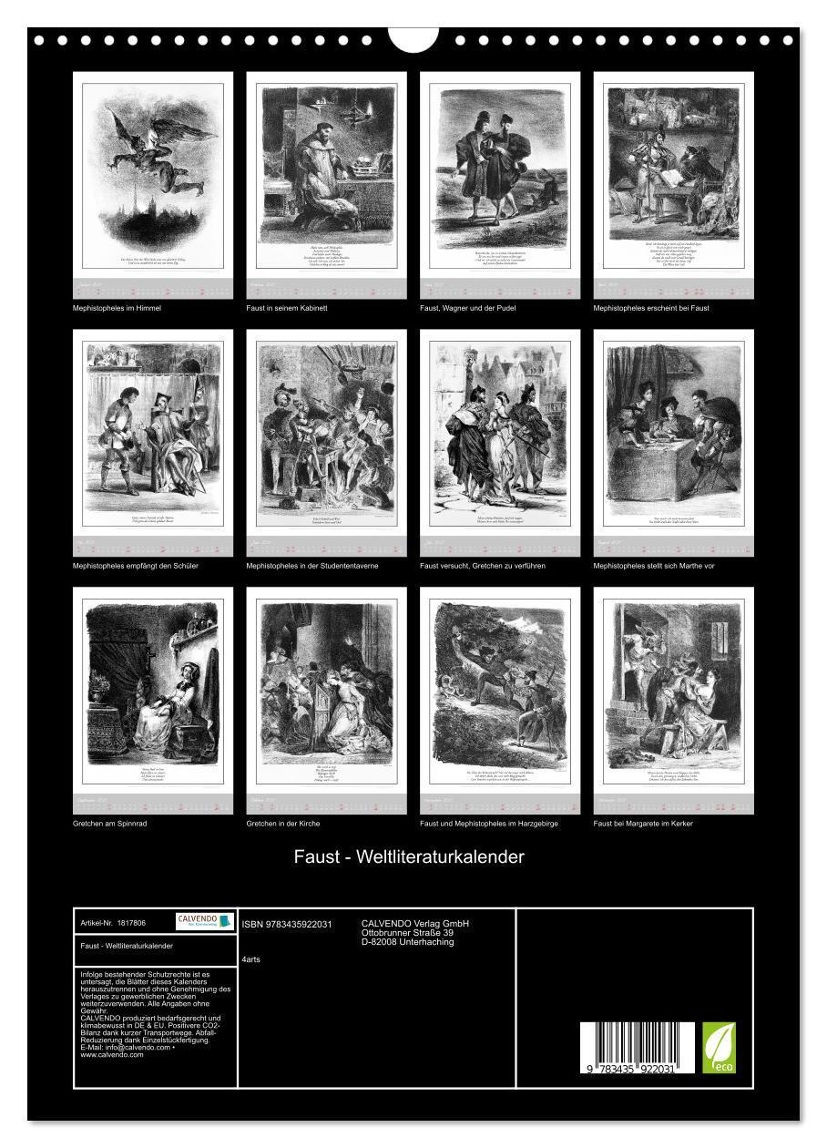 Bild: 9783435922031 | Faust - Weltliteraturkalender (Wandkalender 2025 DIN A3 hoch),...