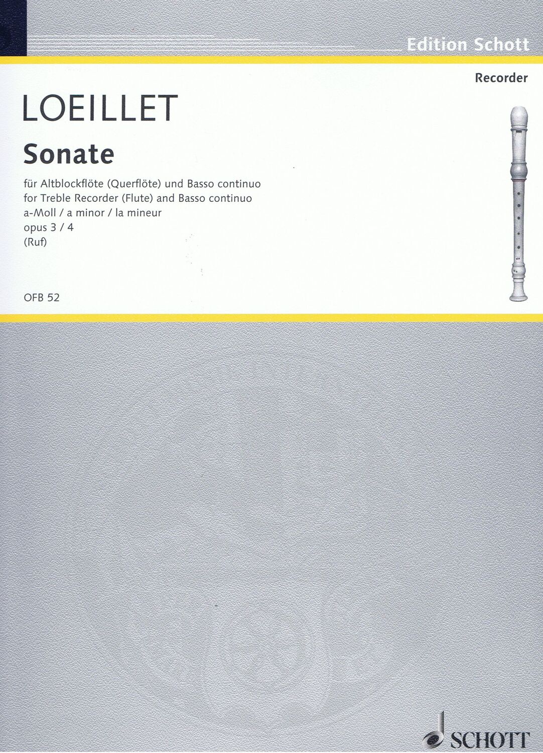 Cover: 9790001099400 | Sonaten(6) 4 A Op.3 | Jean-Baptiste Loeillet | Buch | Schott Music