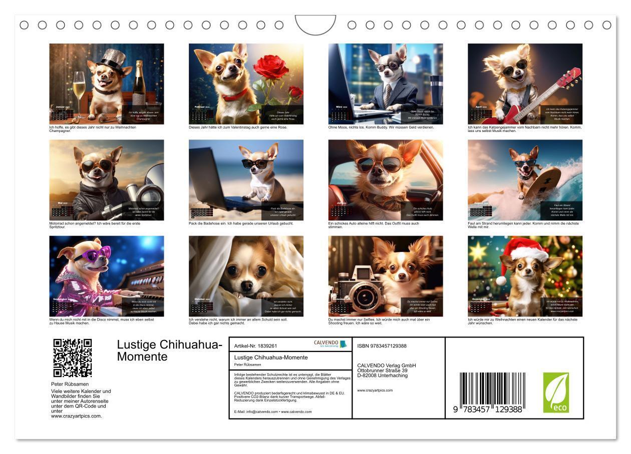 Bild: 9783457129388 | Lustige Chihuahua-Momente (Wandkalender 2025 DIN A4 quer), CALVENDO...