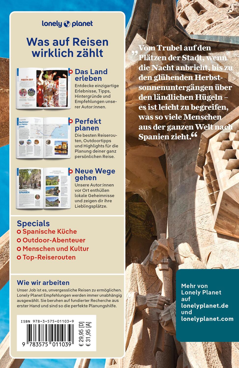 Rückseite: 9783575011039 | LONELY PLANET Reiseführer Spanien | Isabella Noble (u. a.) | Buch