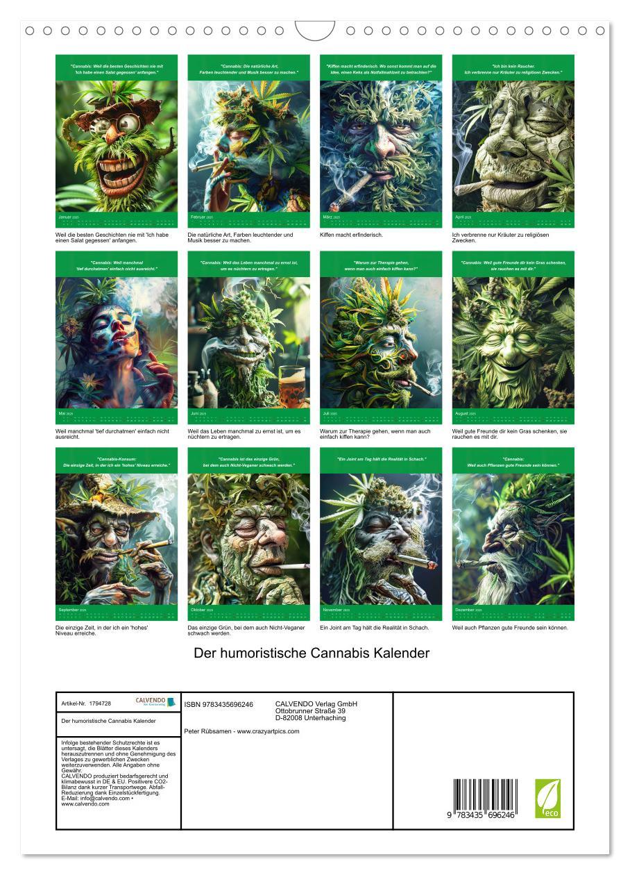 Bild: 9783435696246 | Der humoristische Cannabis Kalender (Wandkalender 2025 DIN A3...