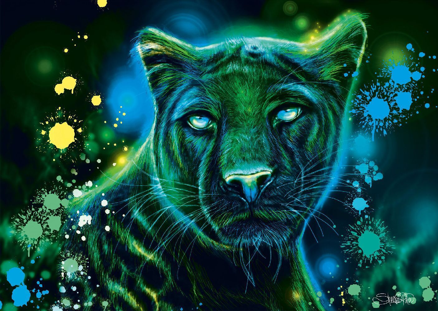 Bild: 4001504585174 | Neon Blau-grüner Panther | Puzzle Sheena Pike 1.000 Teile | Spiel