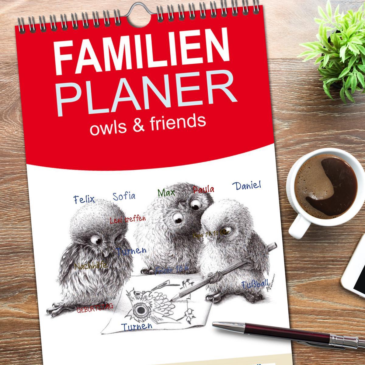 Bild: 9783457113233 | Familienplaner 2025 - owls &amp; friends 2025 mit 5 Spalten...