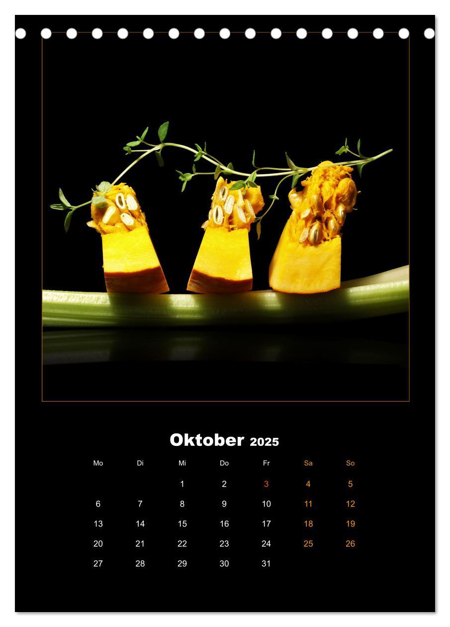 Bild: 9783435924707 | Vegan Food Kalender ¿ Obst und Gemüse auf Schwarz (Tischkalender...