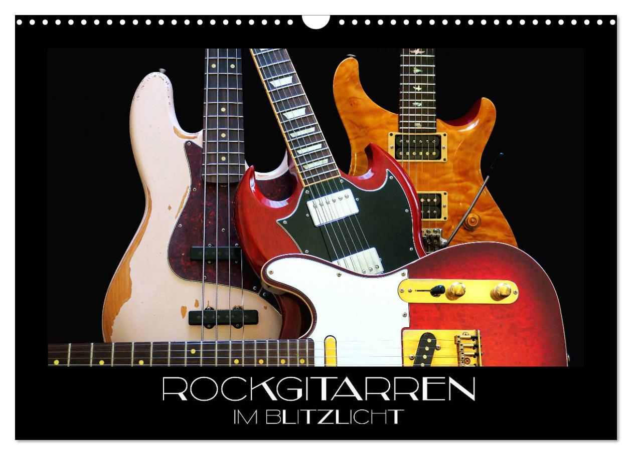 Cover: 9783435344215 | Rockgitarren im Blitzlicht (Wandkalender 2025 DIN A3 quer),...