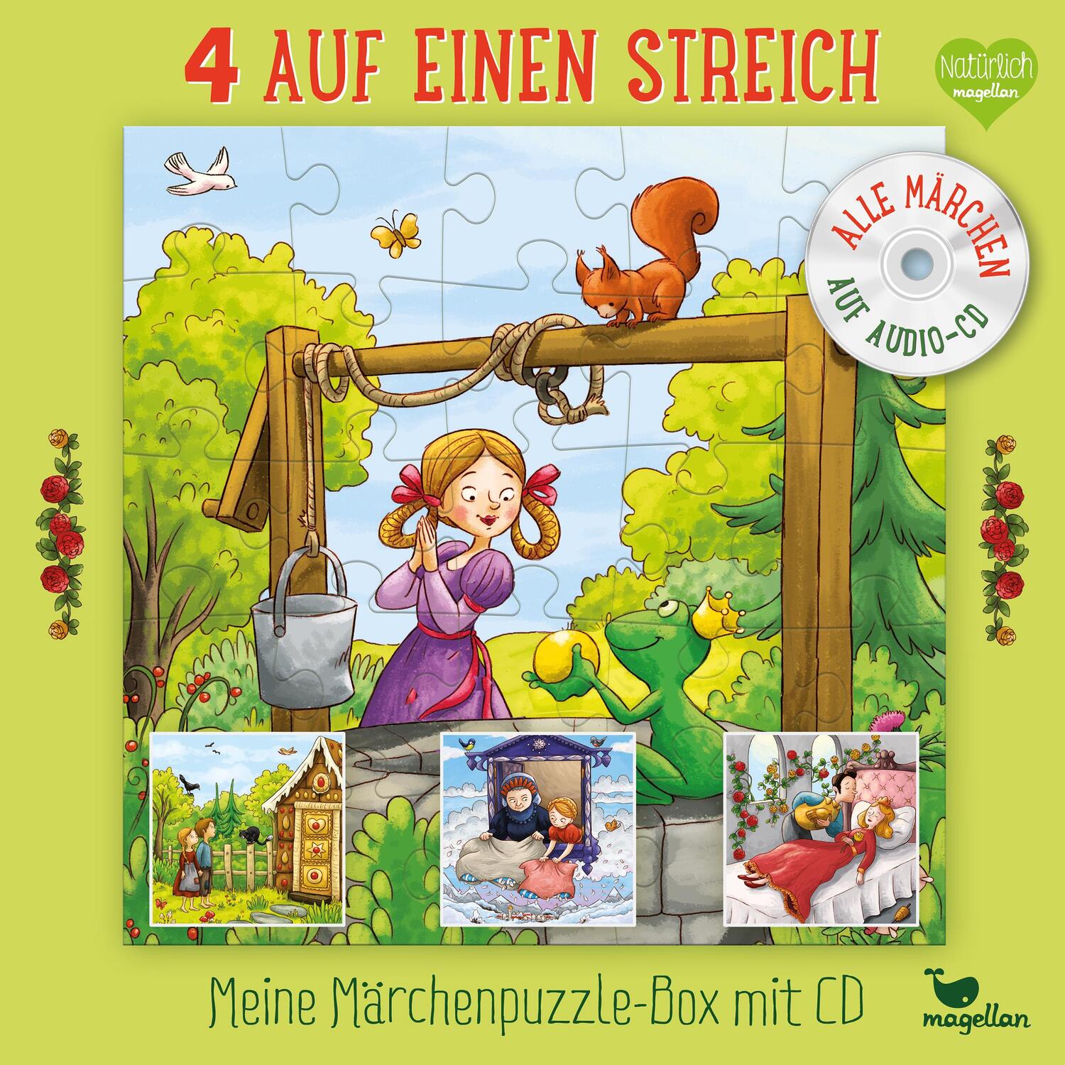 Cover: 4280000943972 | 4 auf einen Streich - Meine Märchenpuzzle-Box mit CD | Spiel | N4397