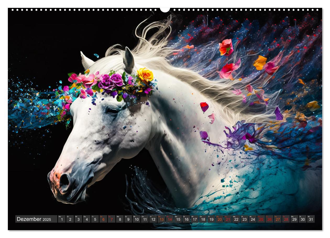 Bild: 9783383912757 | Pferde und Blumen (Wandkalender 2025 DIN A2 quer), CALVENDO...