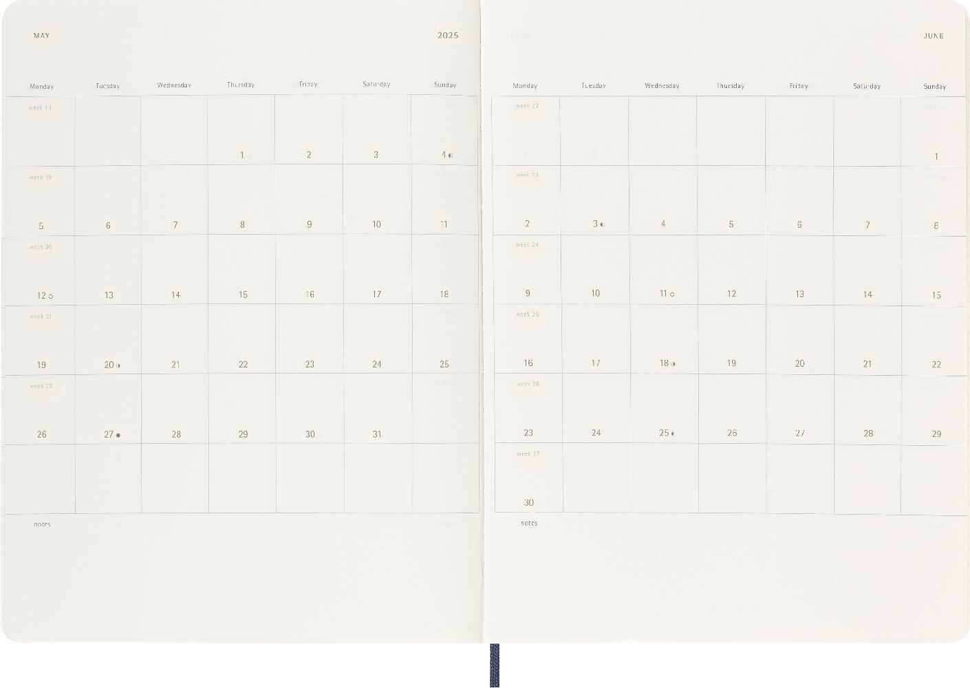 Bild: 8056999270414 | Moleskine 12 Monate Wochen Notizkalender 2025, XL | Buch | 144 S.