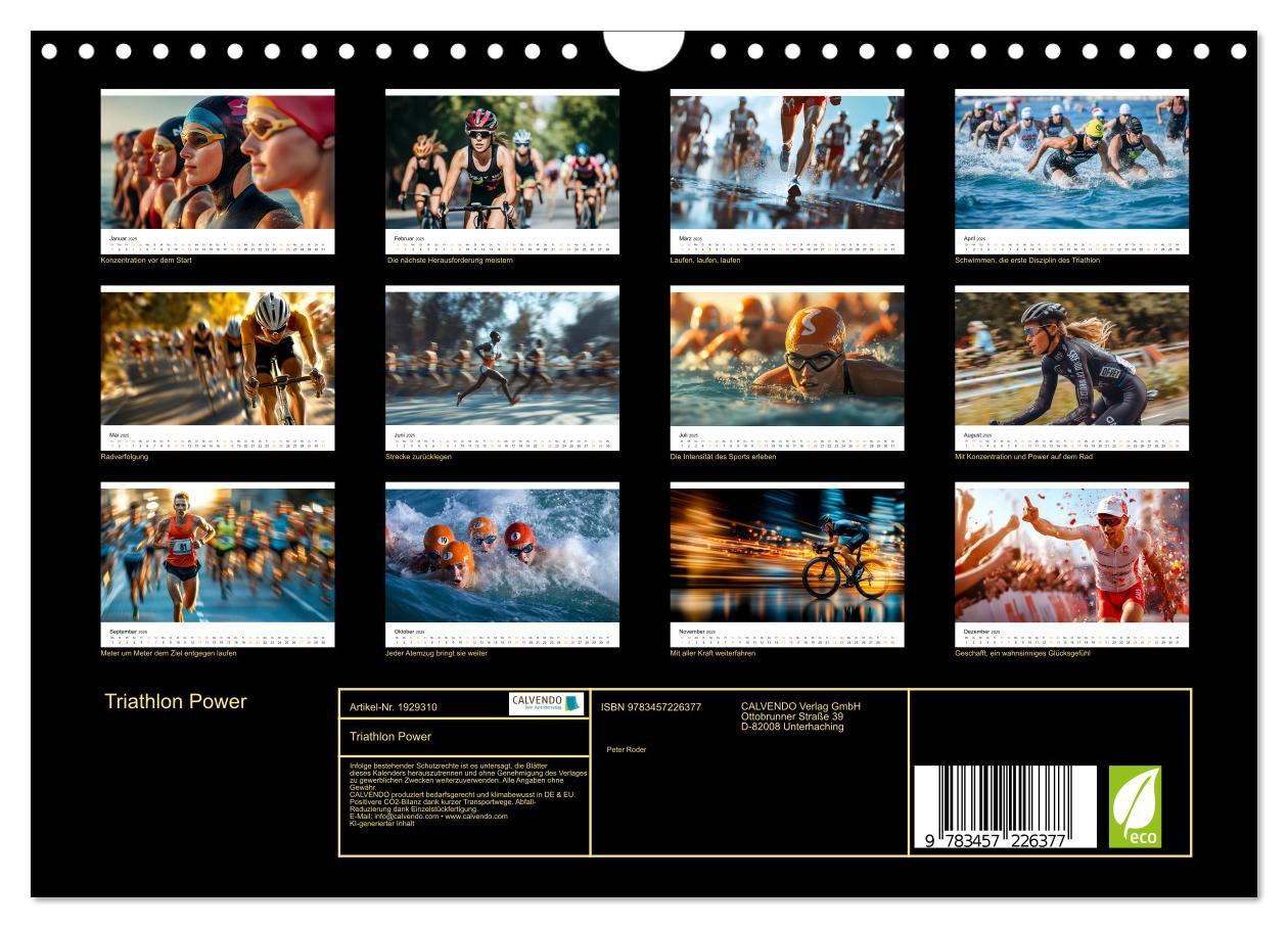 Bild: 9783457226377 | Triathlon Power (Wandkalender 2025 DIN A4 quer), CALVENDO...