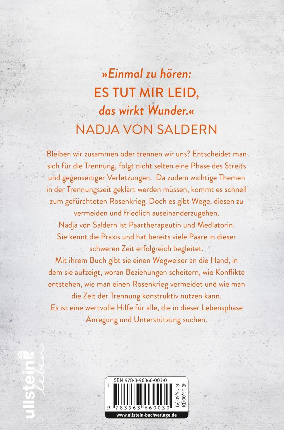 Rückseite: 9783963660030 | Glücklich getrennt | Nadja von Saldern | Taschenbuch | 256 S. | 2018