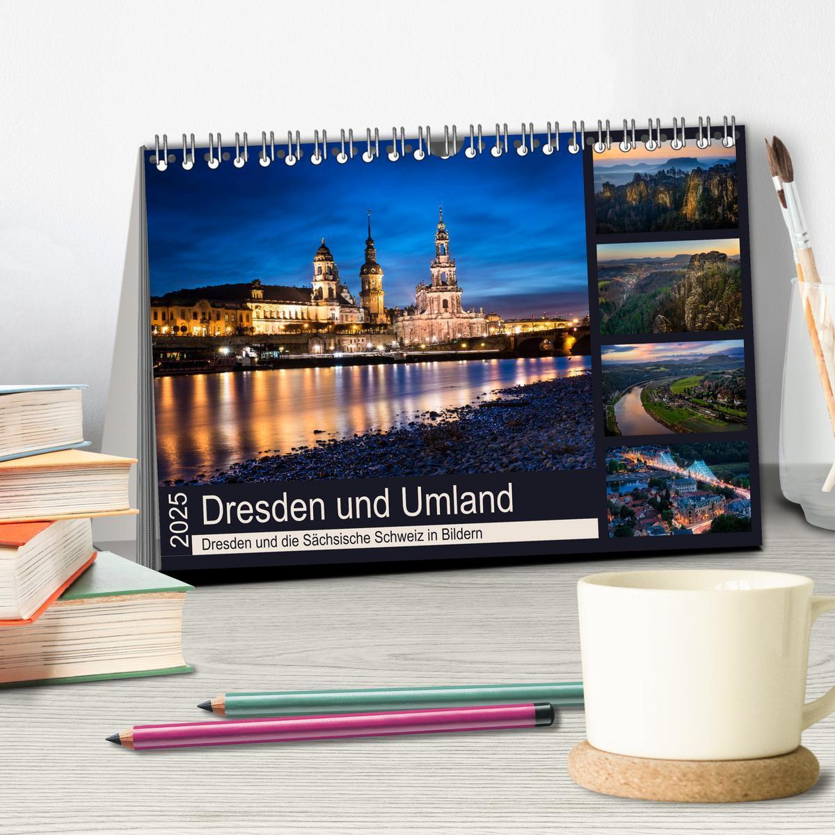 Bild: 9783435447923 | Dresden und Umland (Tischkalender 2025 DIN A5 quer), CALVENDO...