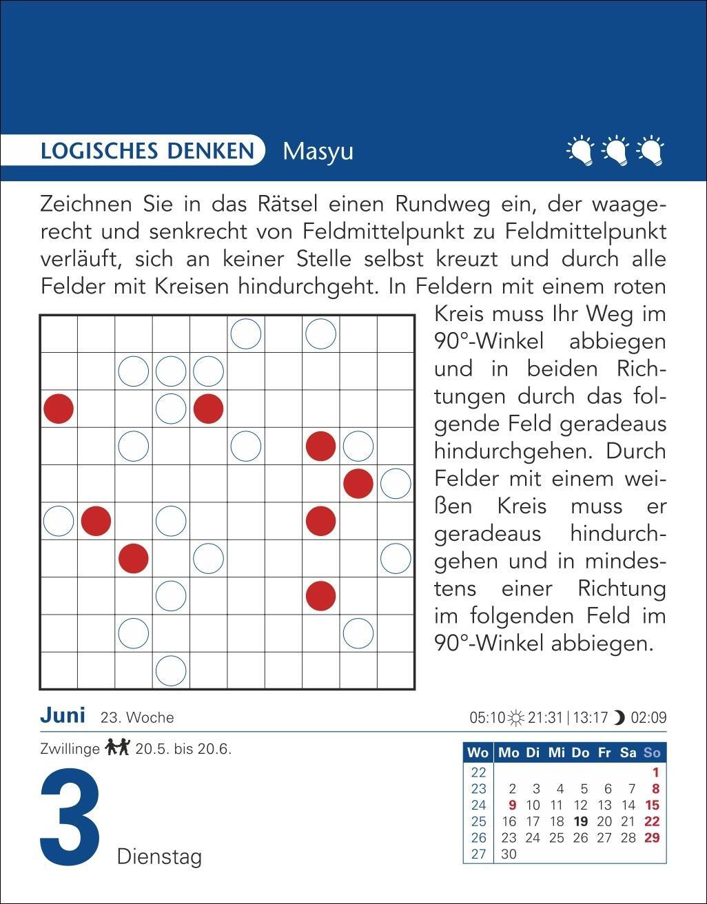 Bild: 9783840033254 | Brain Jogging Tagesabreißkalender 2025 - Gedächtnis, Konzentration,...