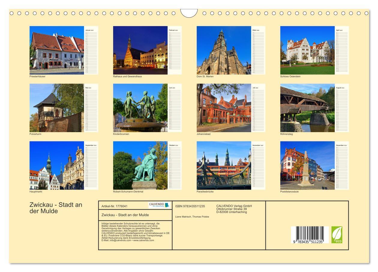 Bild: 9783435511235 | Zwickau - Stadt an der Mulde (Wandkalender 2025 DIN A3 quer),...