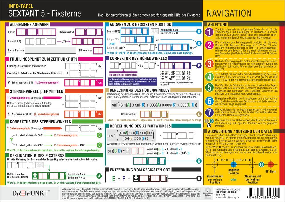 Bild: 9783934705944 | Tafel-Set Sextant | Grundlagen der astronomischen Navigation | Schulze