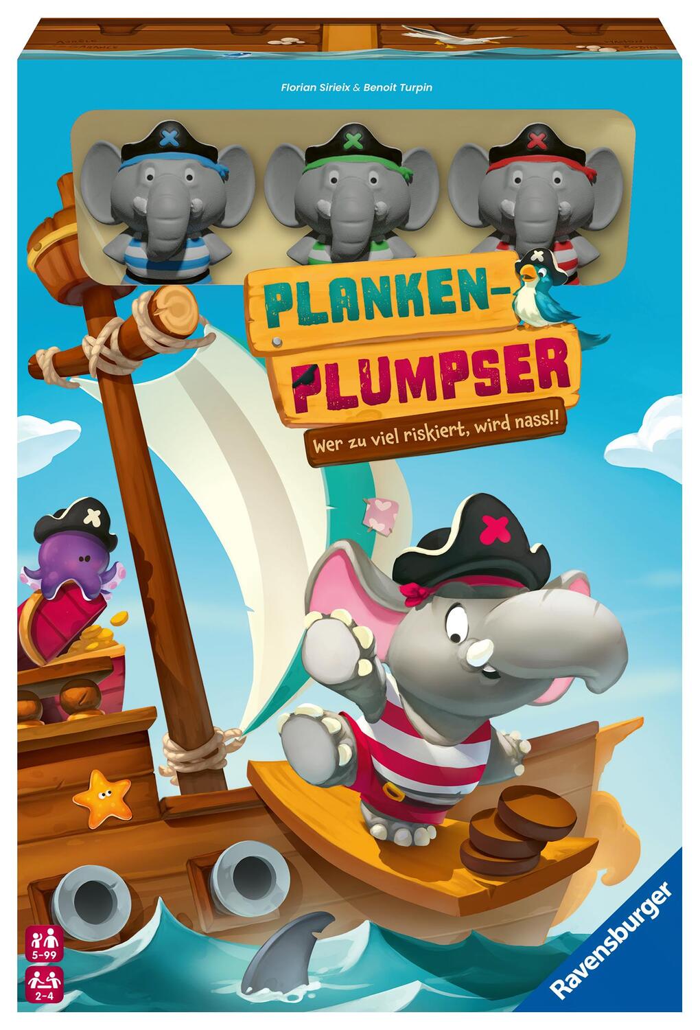 Cover: 4005556223428 | Ravensburger Kinderspiel 22342 - Planken-Plumpser - Wer zu viel...