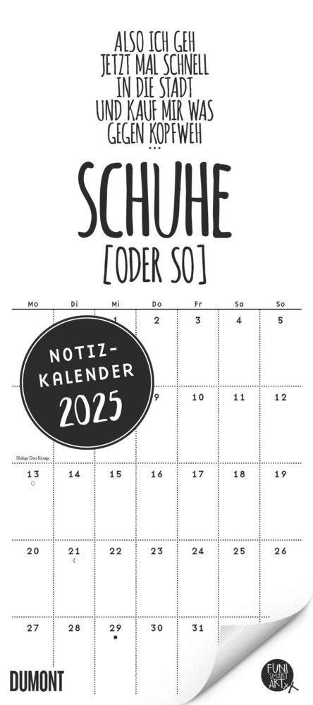 Cover: 4250809653587 | DUMONT - Funi Smart Art 2025 Notizkalender, 22x49,5cm, Planer mit...