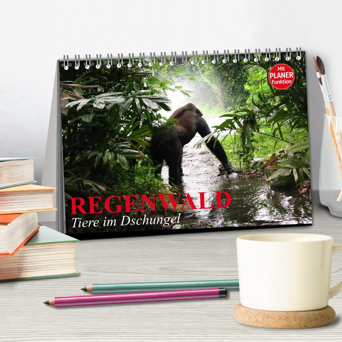 Bild: 9783435525263 | Regenwald. Tiere im Dschungel (Tischkalender 2025 DIN A5 quer),...