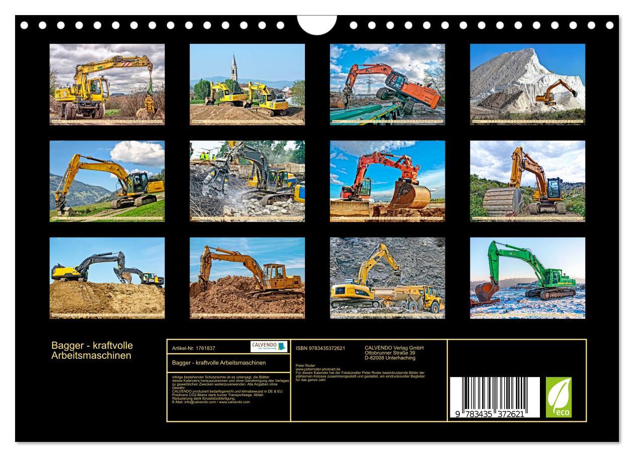 Bild: 9783435372621 | Bagger - kraftvolle Arbeitsmaschinen (Wandkalender 2025 DIN A4...