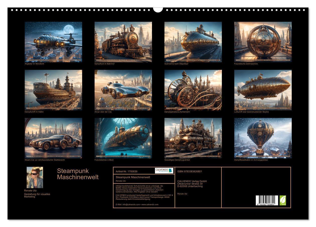 Bild: 9783383826801 | Steampunk Maschinenwelt (Wandkalender 2025 DIN A2 quer), CALVENDO...