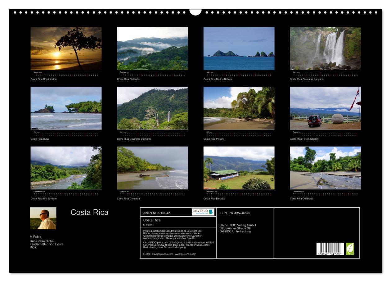 Bild: 9783435746576 | Costa Rica (Wandkalender 2025 DIN A2 quer), CALVENDO Monatskalender