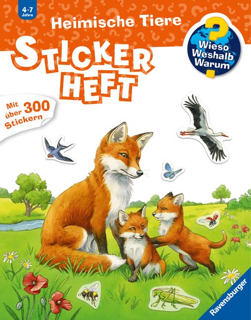 Cover: 9783473329830 | Wieso? Weshalb? Warum? Stickerheft: Heimische Tiere | Ute Simon | Buch