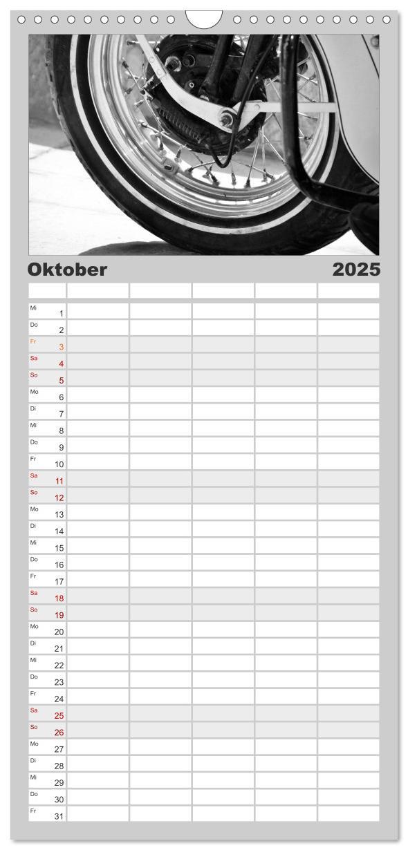 Bild: 9783457107751 | Familienplaner 2025 - Harley Davidson WLA 750 in Schwarzweiss mit 5...