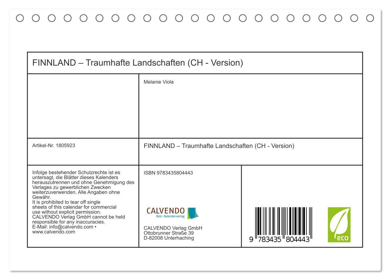 Bild: 9783435804443 | FINNLAND ¿ Traumhafte Landschaften (CH - Version) (Tischkalender...