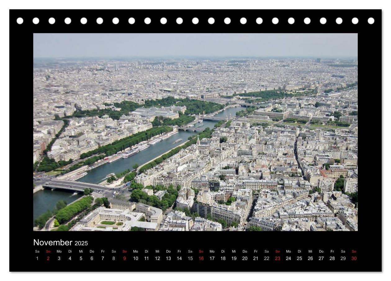 Bild: 9783435720750 | Paris von oben (Tischkalender 2025 DIN A5 quer), CALVENDO...