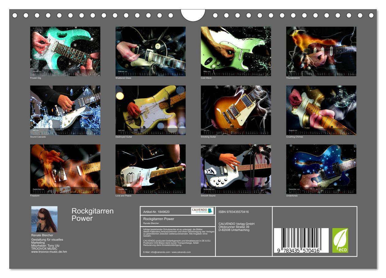 Bild: 9783435570416 | Rockgitarren Power (Wandkalender 2025 DIN A4 quer), CALVENDO...