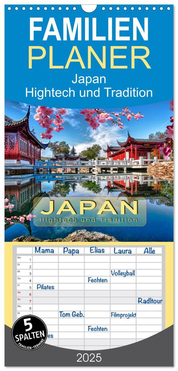 Cover: 9783457116494 | Familienplaner 2025 - Japan - Hightech und Tradition mit 5 Spalten...