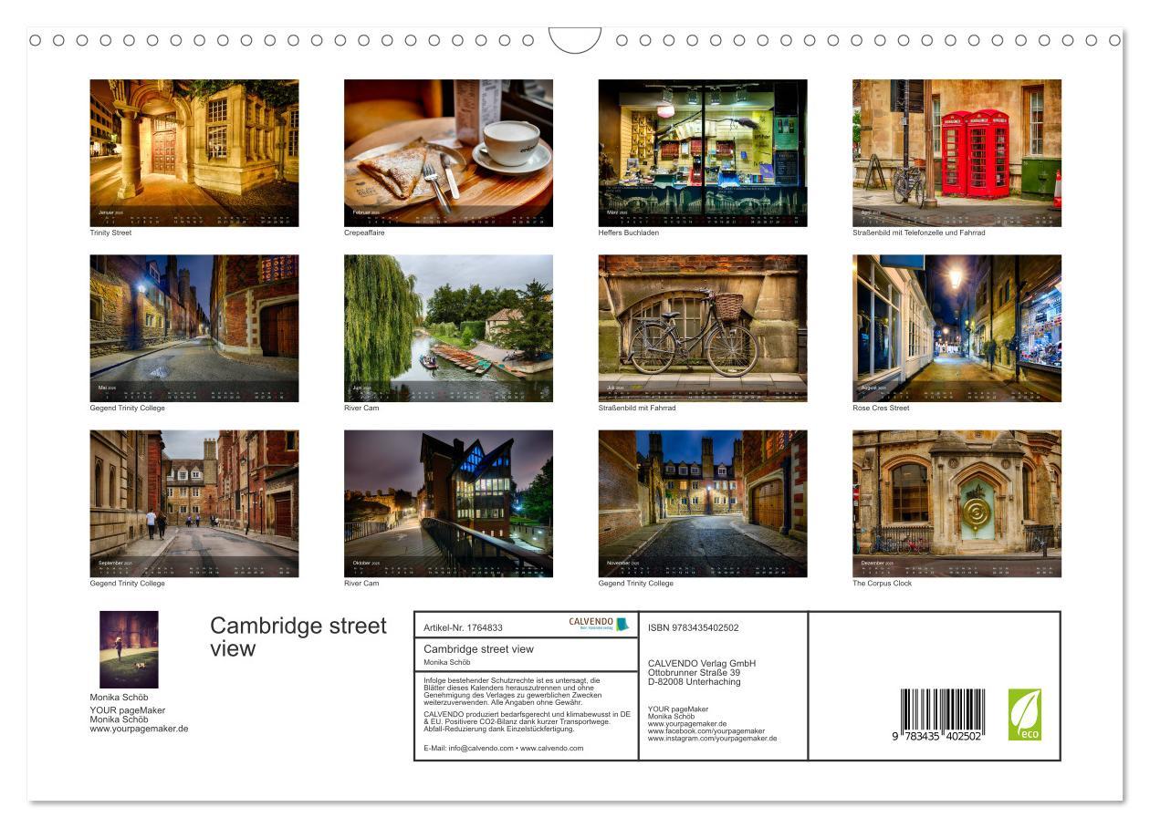 Bild: 9783435402502 | Cambridge street view (Wandkalender 2025 DIN A3 quer), CALVENDO...