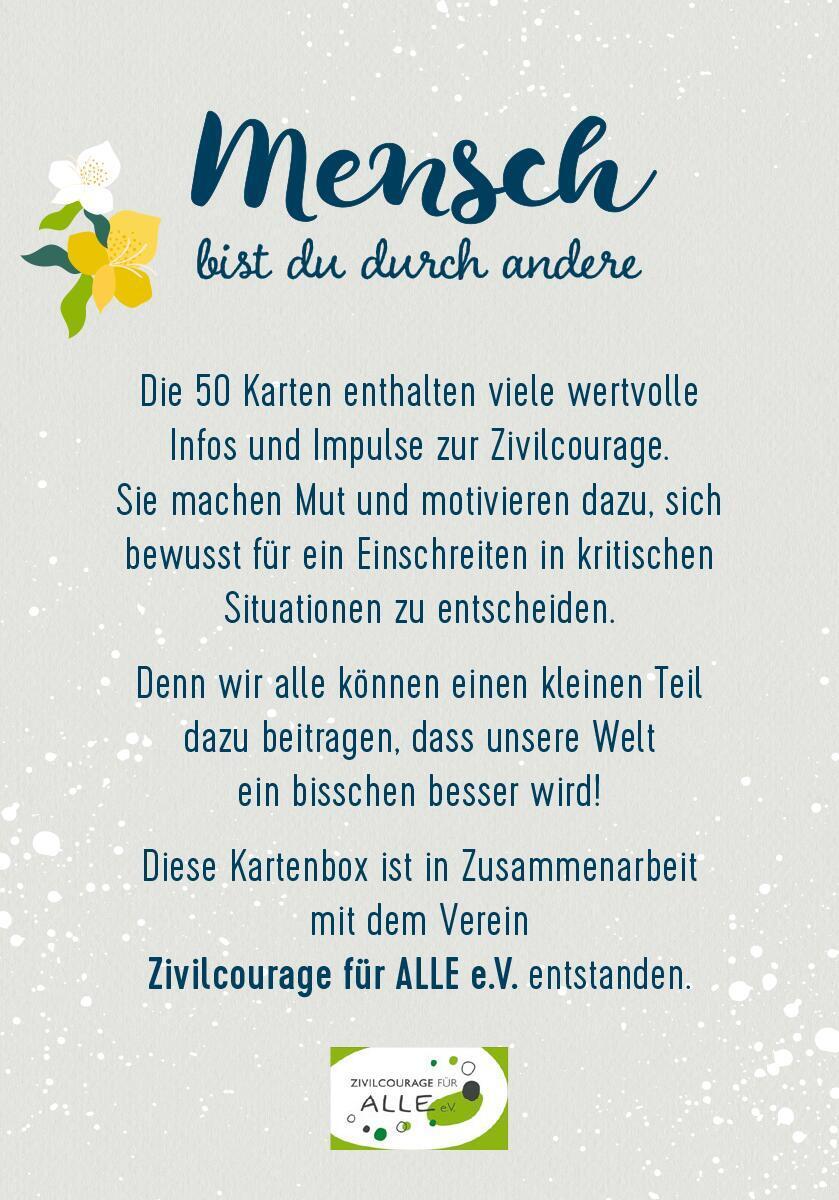 Rückseite: 9783845849577 | Mensch bist du durch andere | 50 Impulse für mehr Zivilcourage | Buch