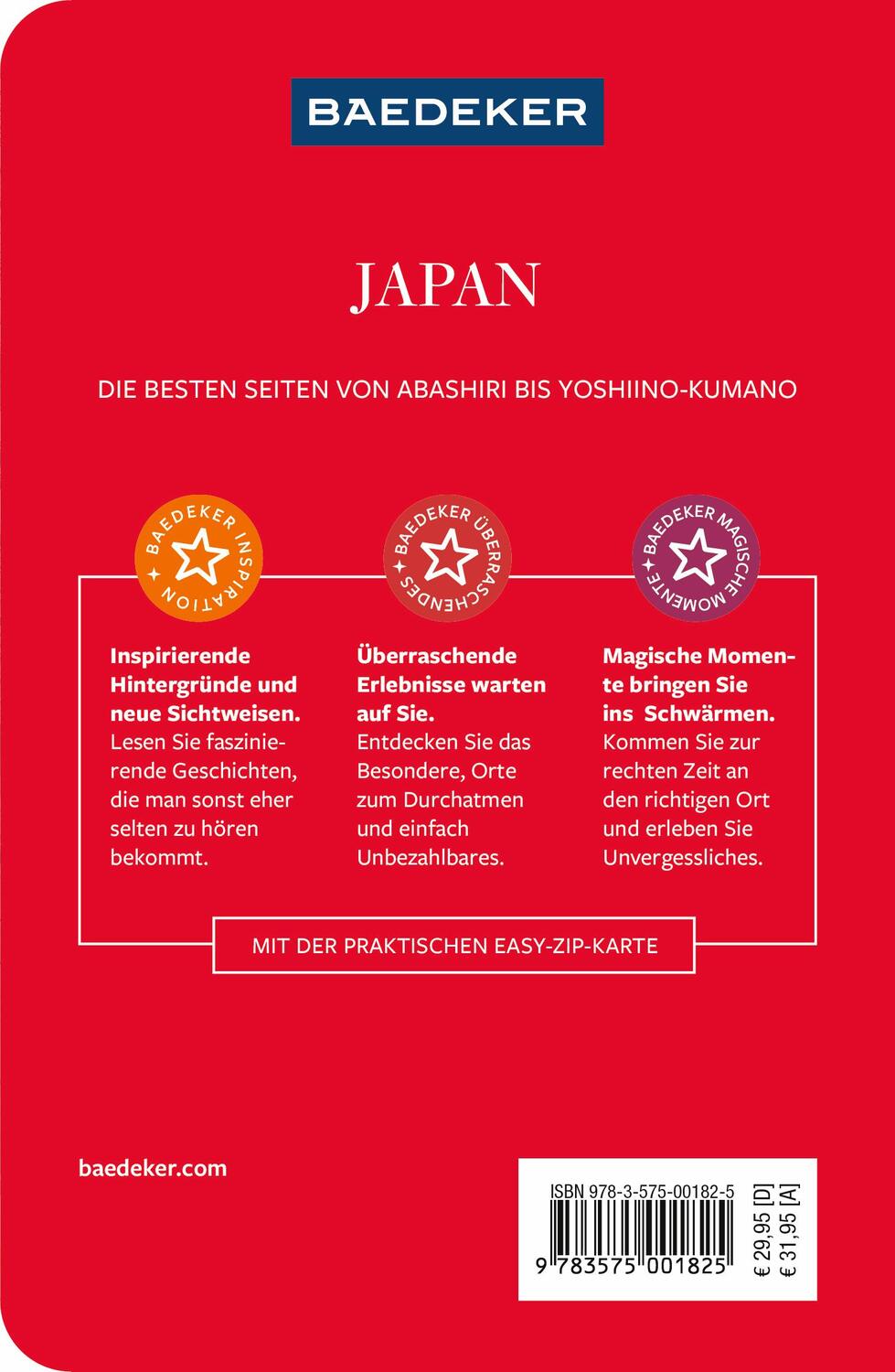 Rückseite: 9783575001825 | Baedeker Reiseführer Japan | mit praktischer Karte EASY ZIP | Buch