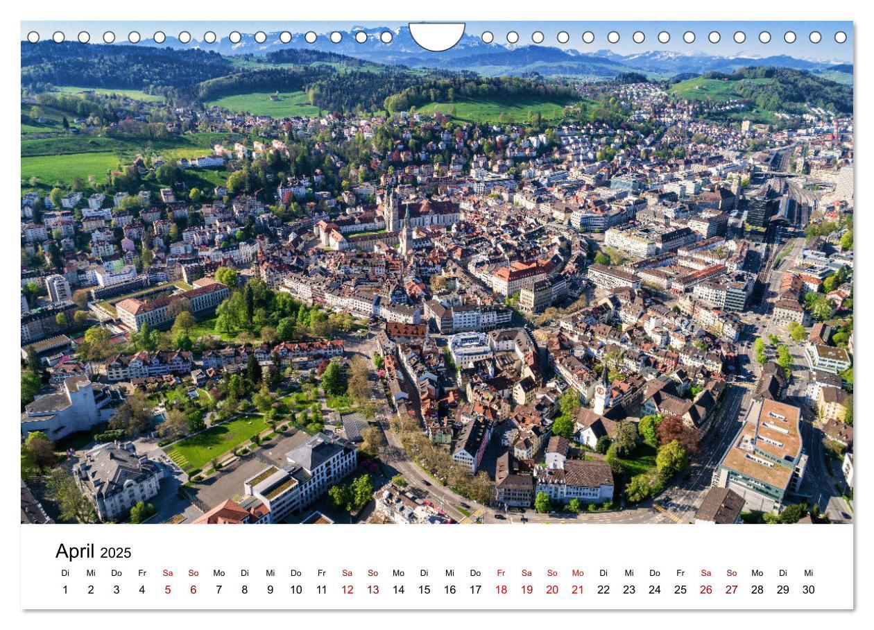 Bild: 9783435120826 | Luftbildkalender St. Gallen 2025 (Wandkalender 2025 DIN A4 quer),...