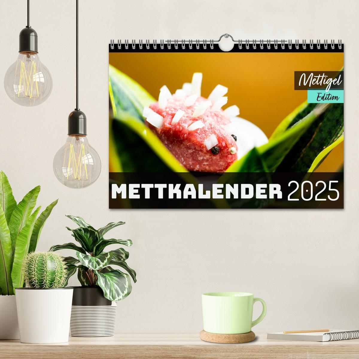 Bild: 9783435040612 | Mettkalender - Mettigel Edition (Wandkalender 2025 DIN A4 quer),...