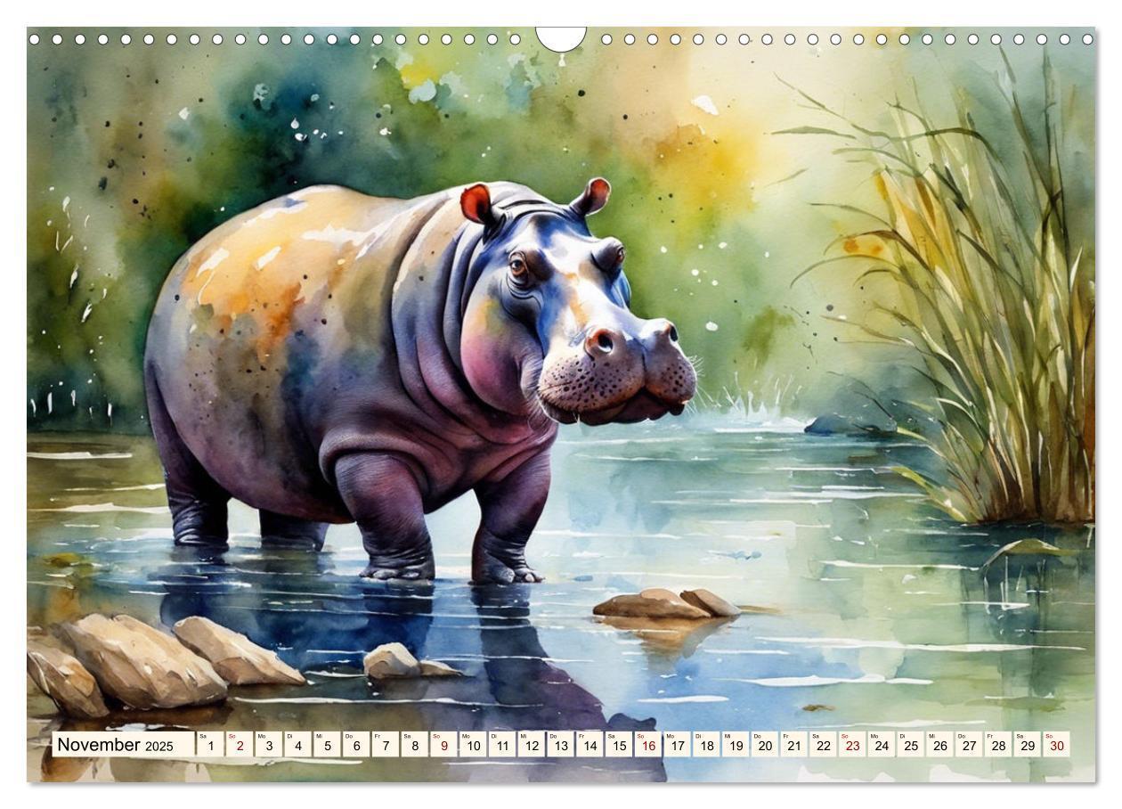 Bild: 9783383805820 | Zauberhafte Aquarelle von Afrikas Tierwelt (Wandkalender 2025 DIN...